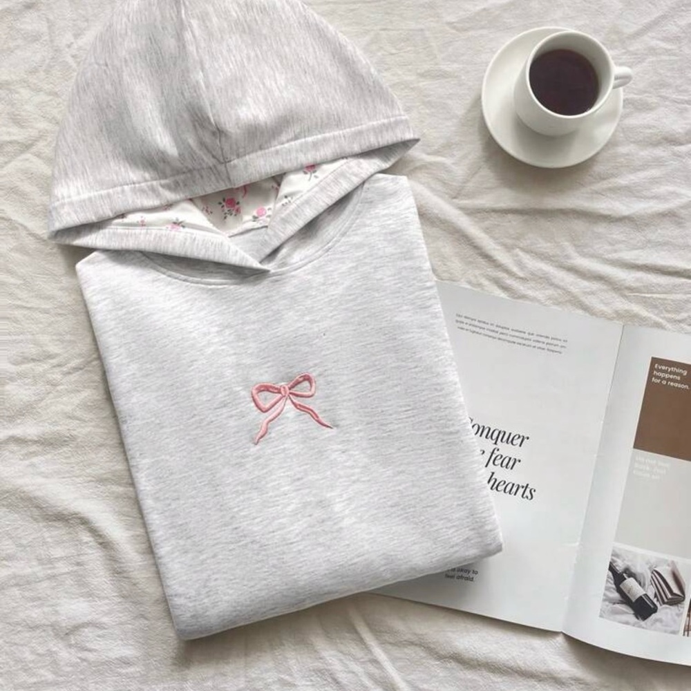 Cute And Casual Hoodie With Bow.